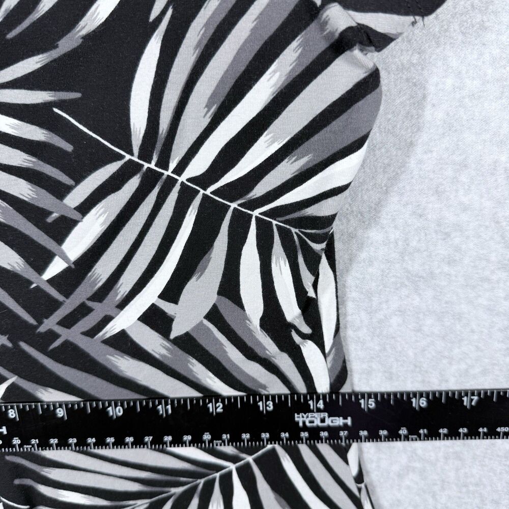 Old Navy T-Shirt Dress Women Sz M Black/Gray Palm Leaves Botanical Stretch - Picture 7 of 11